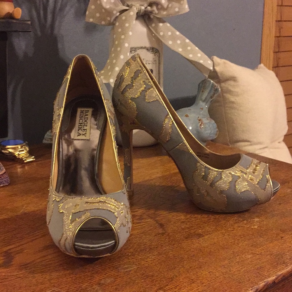 Gray/Gold Badgley Mischa High Heels